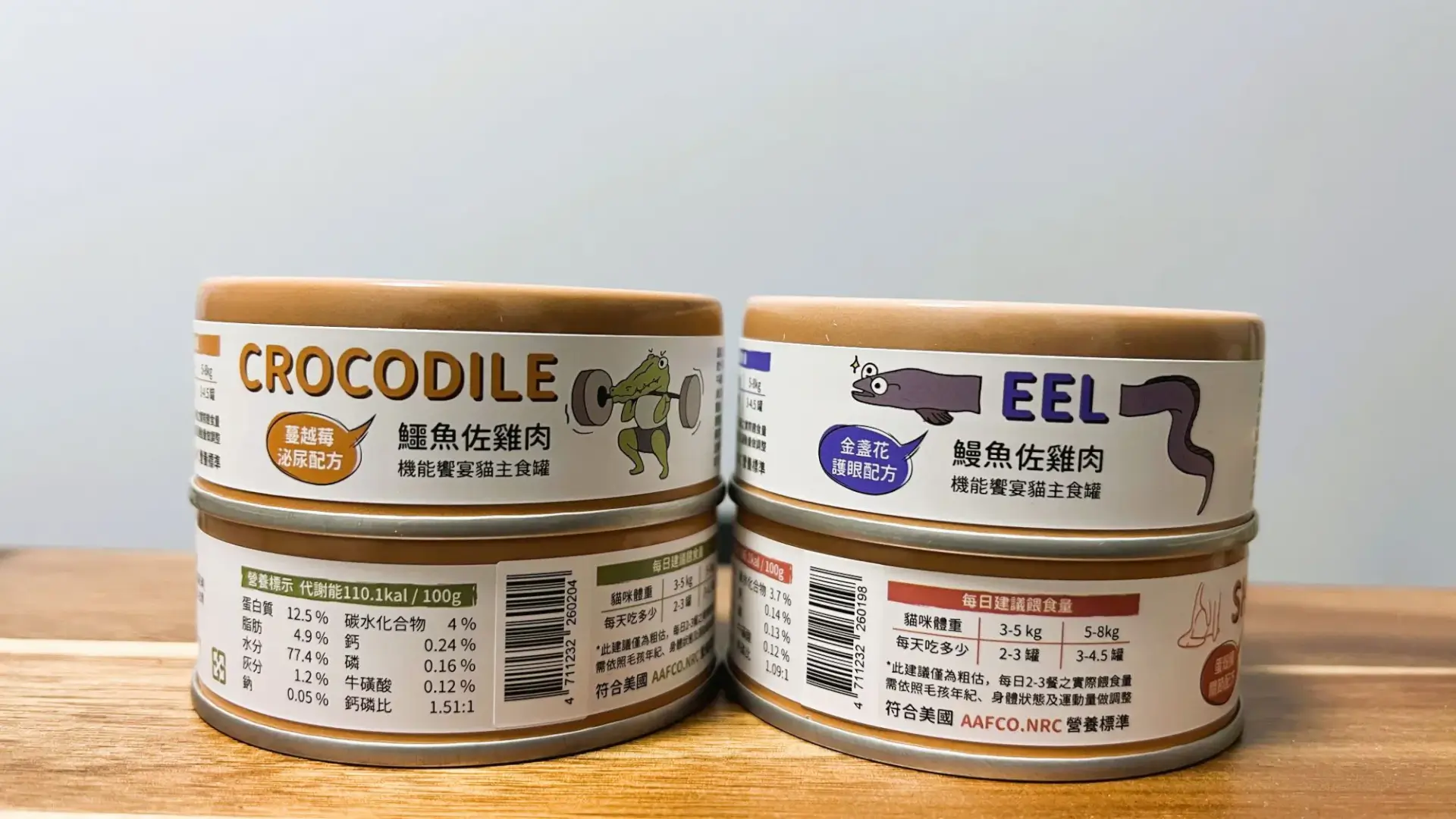 派庫主食罐均符合 AAFCO NRC 標準成分表可見